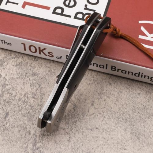 Ebony Damascus Folding Knife
