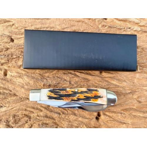 Dual Steel Head Antler Multi-Tool Folding Knife