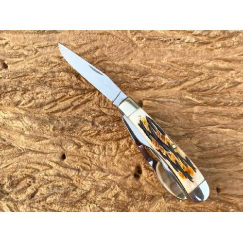Dual Steel Head Antler Multi-Tool Folding Knife