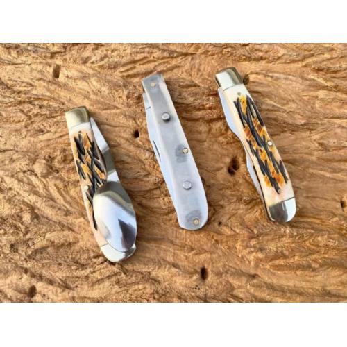 Dual Steel Head Antler Multi-Tool Folding Knife