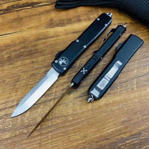 Microtech UT85 Spring-Assisted Knife with Black Handle