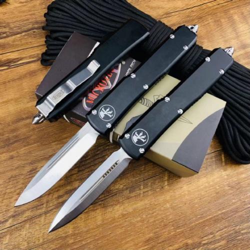 Microtech UT85 Spring-Assisted Knife with Black Handle