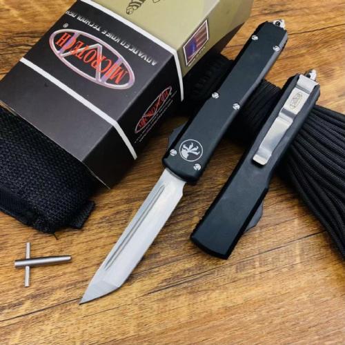 Microtech UT85 Spring-Assisted Knife with Black Handle