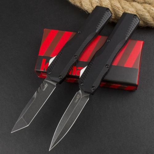 Introducing the 2024 Kershaw 9000 Spring-Assisted Knife with a sleek black blade.