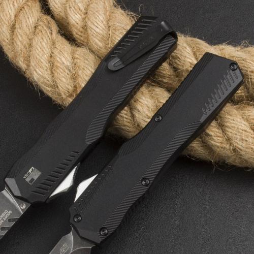 Introducing the 2024 Kershaw 9000 Spring-Assisted Knife with a sleek black blade.