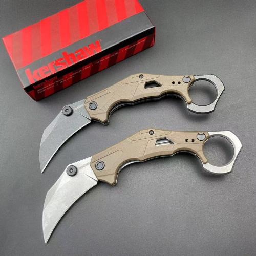 Kaxiu 2064 Folding Karambit Knife with Green Handle