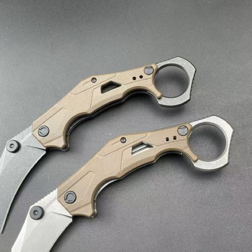 Kaxiu 2064 Folding Karambit Knife with Green Handle