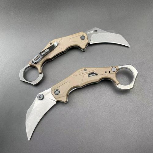 Kaxiu 2064 Folding Karambit Knife with Green Handle