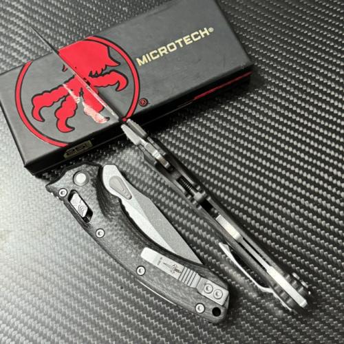 MICROTECH Amphibious Folding Knife with Carbon Fiber Handle