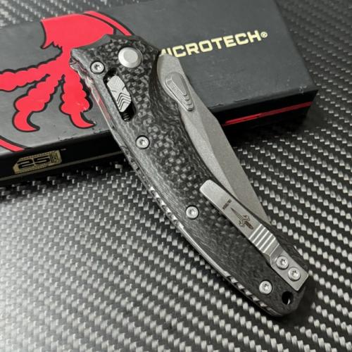 MICROTECH Amphibious Folding Knife with Carbon Fiber Handle