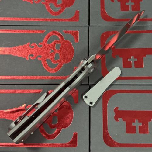 Chaves Knives 229 Redeemer Titanium Folding Knife with Dual Pocket Clips