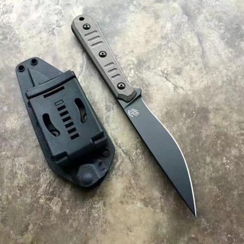 Bastinelli Silence Slim Brown Micarta Fixed Blade Knife