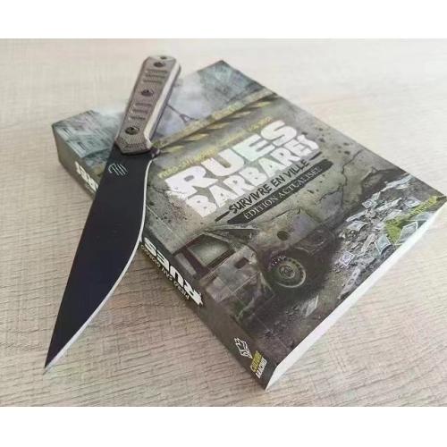 Bastinelli Silence Slim Brown Micarta Fixed Blade Knife