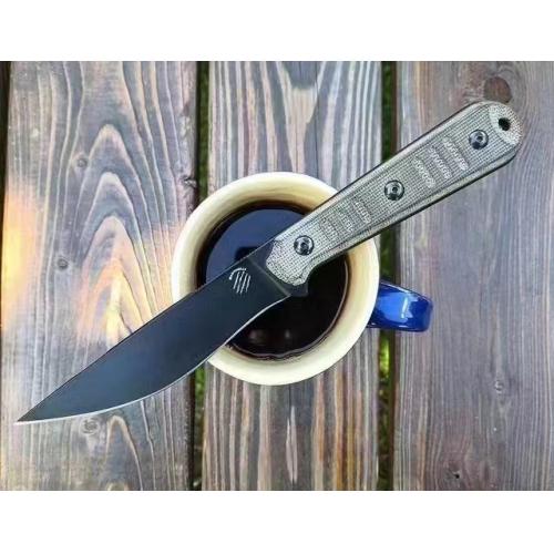 Bastinelli Silence Slim Brown Micarta Fixed Blade Knife