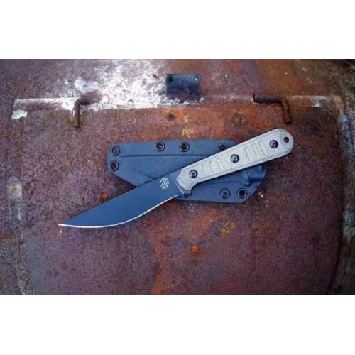 Bastinelli Silence Slim Brown Micarta Fixed Blade Knife
