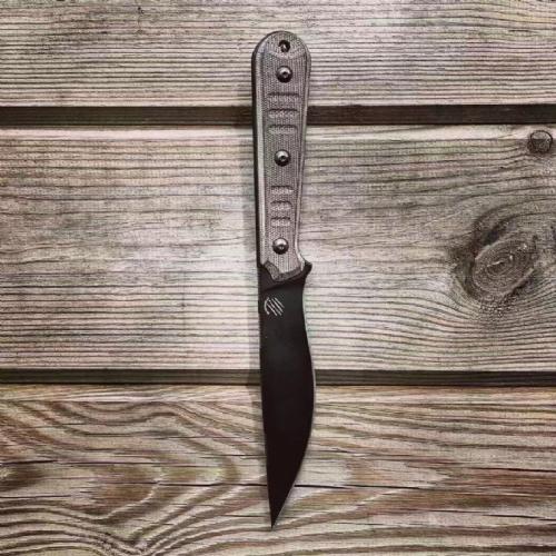 Bastinelli Silence Slim Brown Micarta Fixed Blade Knife