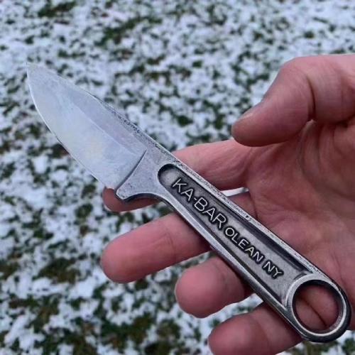 Kabar 1119 Nostalgia Wrench Blade with Forged Style K Sheath