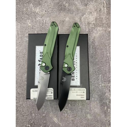 Butterfly 9400 Side-Opening Knife with a Green Aluminum Handle