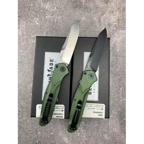 Butterfly 9400 Side-Opening Knife with a Green Aluminum Handle