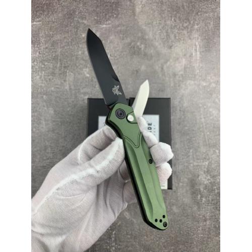 Butterfly 9400 Side-Opening Knife with a Green Aluminum Handle