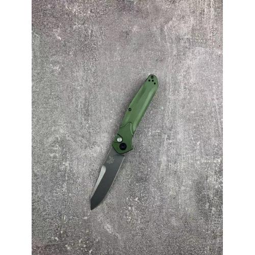 Butterfly 9400 Side-Opening Knife with a Green Aluminum Handle