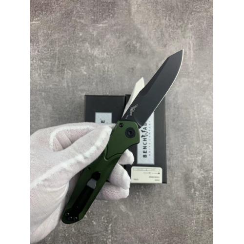 Butterfly 9400 Side-Opening Knife with a Green Aluminum Handle