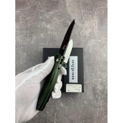 Butterfly 9400 Side-Opening Knife with a Green Aluminum Handle