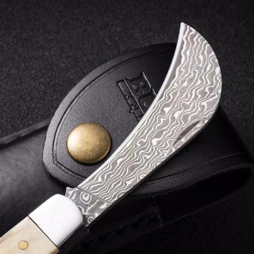 Buck Stag Damascus Pocket Knife