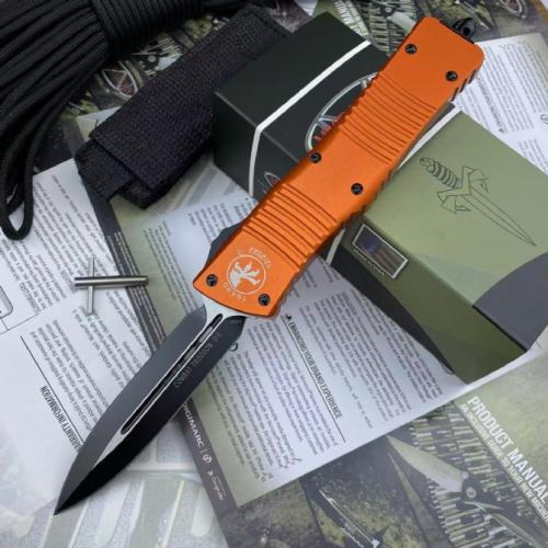 Introducing the Replica Microtech Dragon Double Blade: a masterful fusion of precision engineering and striking design. 