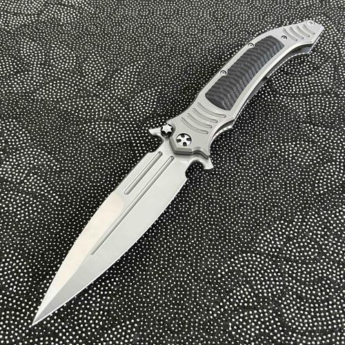 DDR Sword Assisted Opening Folding Knife with Carbon Fiber Inlay