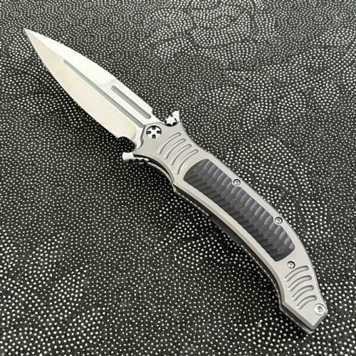 DDR Sword Assisted Opening Folding Knife with Carbon Fiber Inlay