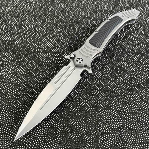 DDR Sword Assisted Opening Folding Knife with Carbon Fiber Inlay