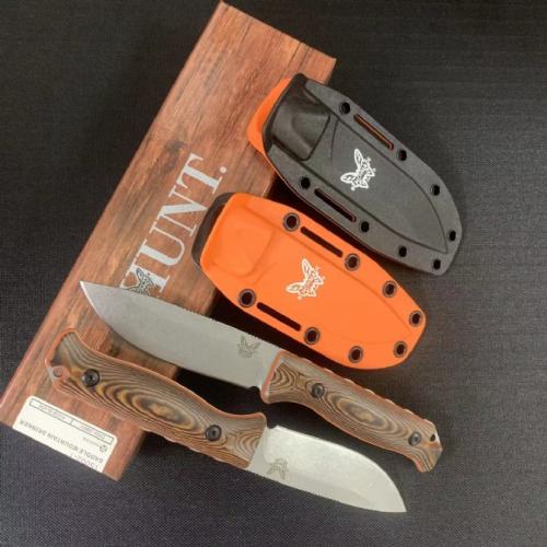 Benchmade 15002-1 Saddle Mountain Skinner Knife with Black and Orange Sheath