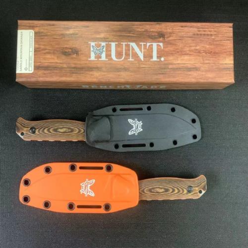 Benchmade 15002-1 Saddle Mountain Skinner Knife with Black and Orange Sheath