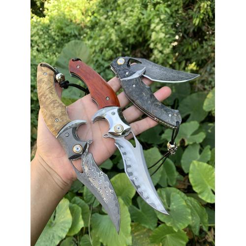Introducing the Premium Mo Yan Damascus Folding Knife: A Masterpiece of Craftsmanship.