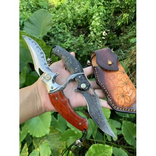 Introducing the Premium Mo Yan Damascus Folding Knife: A Masterpiece of Craftsmanship.