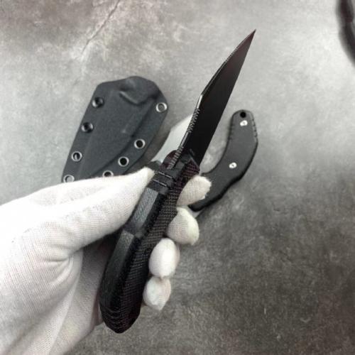 Introducing the Bastinelli Knives Little Rascal: a fixed blade masterpiece featuring a premium M390 steel blade and a sl