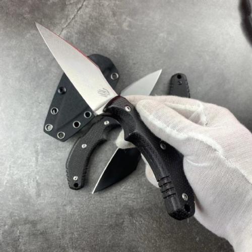 Introducing the Bastinelli Knives Little Rascal: a fixed blade masterpiece featuring a premium M390 steel blade and a sl