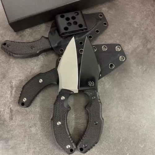 Introducing the Bastinelli Knives Little Rascal: a fixed blade masterpiece featuring a premium M390 steel blade and a sl