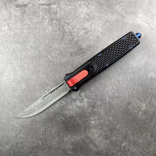 Introducing the Benchmade 838 OTF Knife, crafted with exquisite Damascus steel.