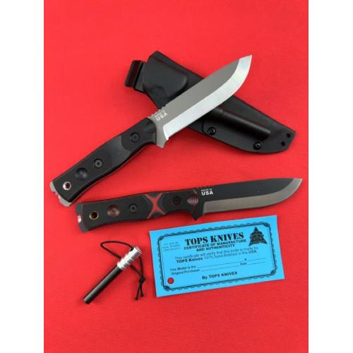 TOPS Tactical BOB Outdoor Survival Knife with Kydex Sheath