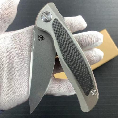 Bear Head Quantum Gen 4 Folding Knife: Carbon Fiber & Titanium