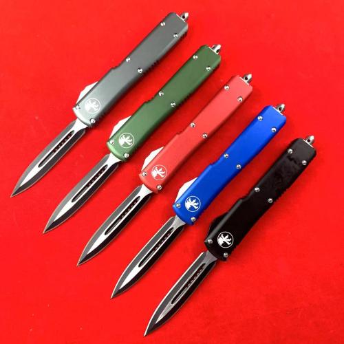 Microtech UT85 Spring-Assisted Knife (Large Black Double-Edged, Available in Five Styles)