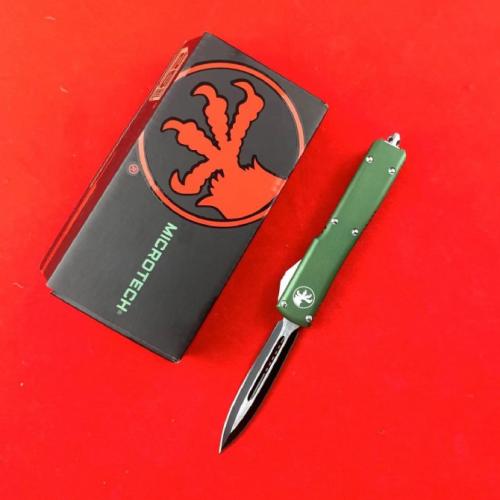 Microtech UT85 Spring-Assisted Knife (Large Black Double-Edged, Available in Five Styles)