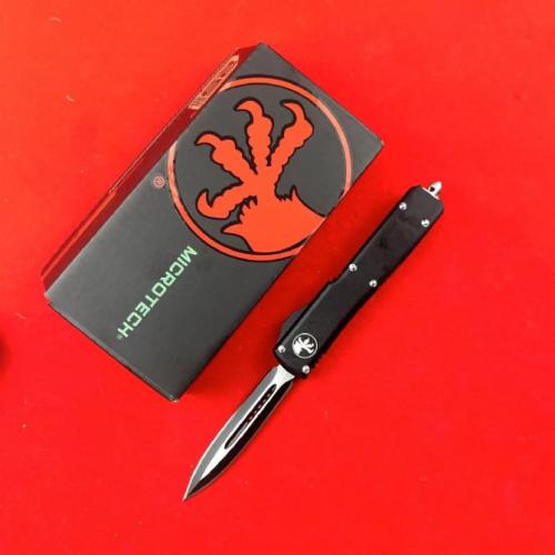 Microtech UT85 Spring-Assisted Knife (Large Black Double-Edged, Available in Five Styles)
