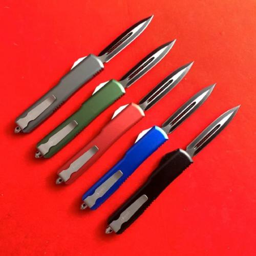 Microtech UT85 Spring-Assisted Knife (Large Black Double-Edged, Available in Five Styles)