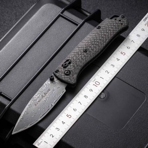 Benchmade 535-3 Carbon Fiber Damascus Folding Knife