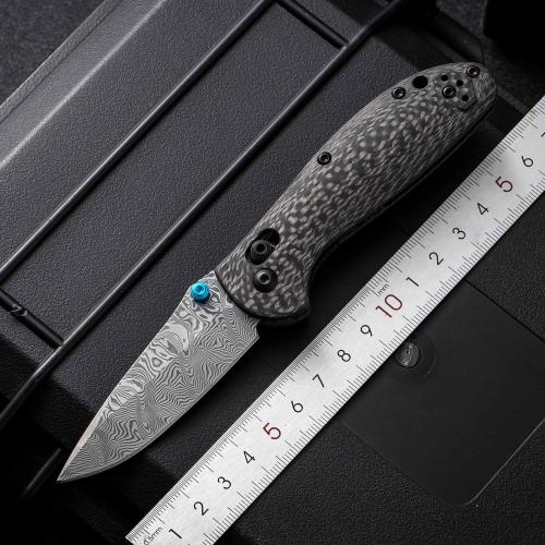 Benchmade 556 Folding Knife with VG10 Damascus Blade and Carbon Fiber Handle