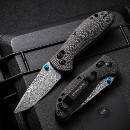 Benchmade 556 Folding Knife with VG10 Damascus Blade and Carbon Fiber Handle