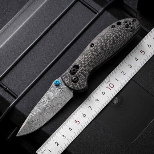 Benchmade 556 Folding Knife with VG10 Damascus Blade and Carbon Fiber Handle